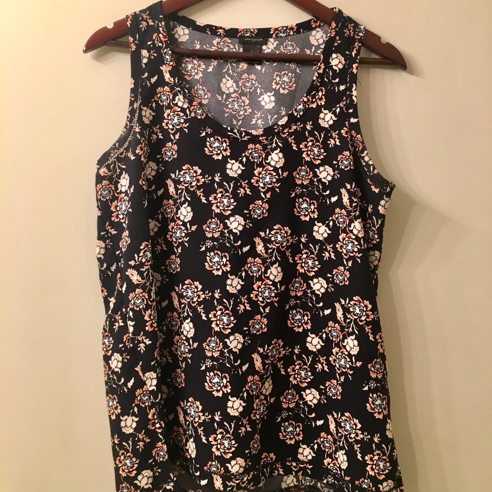 Ann Taylor Floral Tank sz M